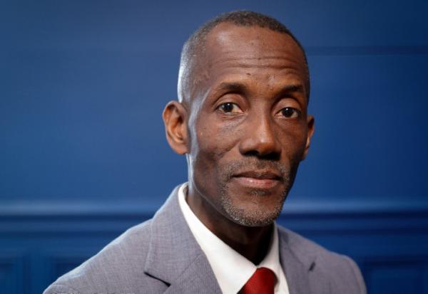 Le nouveau maire LFI de Saint-Denis, Bally Bagayoko, à Saint-Denis le 1er avril 2026