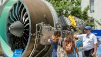 Le moteurs GTF de Pratt & Whitney exposé au Capitol Hille à Wasgington, le 19 juillet 2017
