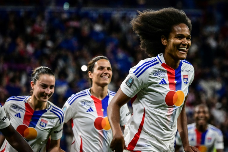 Wendie Renard, autrice du 3e but de Lyon face au PSG, en finale de la Première ligue, le 16 mai 2025 à Décines-Charpieu