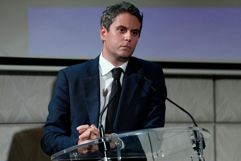 Gabriel Attal, candidat de Renaissance à la présidentielle, le 14 octobre 2026 à Paris