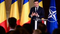 Le candidat à la présidence roumaine Nicusor Dan, le 15 mai 2025 à Bucarest
