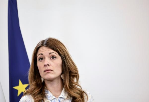 La porte-parole du gouvernement et ministre déléguée à l'Energie Maud Bregeon lors d'une conférence de presse le 21 mai 2026 à Paris