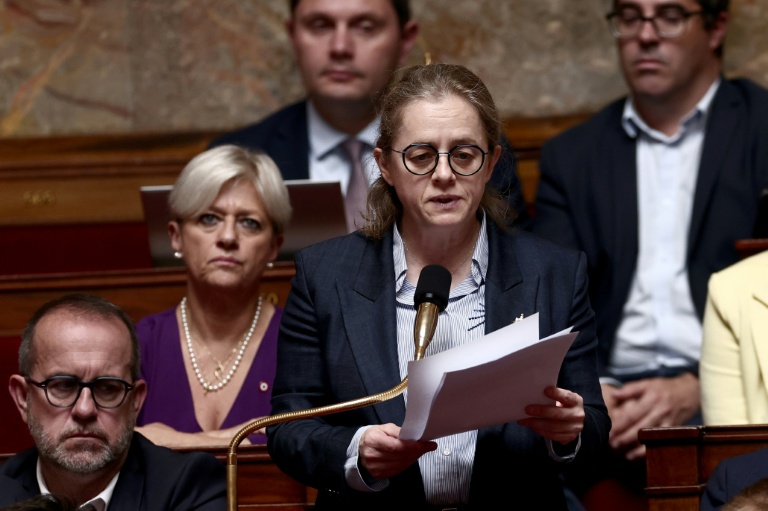 La députée socialiste Céline Thiébault-Martinez à l'Assemblée nationale, le 28 mai 2025 à Paris