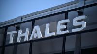 Le logo de Thales au salon du Bourget, près de Paris, le 18 juin 2025