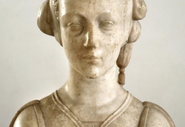 Photo non datée diffusée par le musée SNM-Spiš de Levoča, en Slovaquie, montre un buste en marbre attribué au sculpteur italien de la Renaissance Donatello, représentant la noble italienne Cecilia Gonzaga