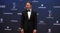 Rafael Nadal sur le tapis des prix Laureus à Madrid, le 21 avril 2025 