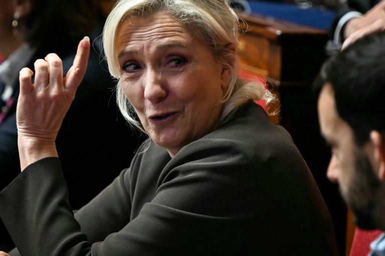 La candidate RN à la présidentielle Marine Le Pen à l'Assemblée nationale à Paris le 8 octobre 2026