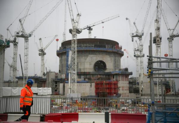 L'un des deux réacteurs en construction à Hinkley Point C dans le sud-ouest de l'Angleterre, le 27 avril 2023