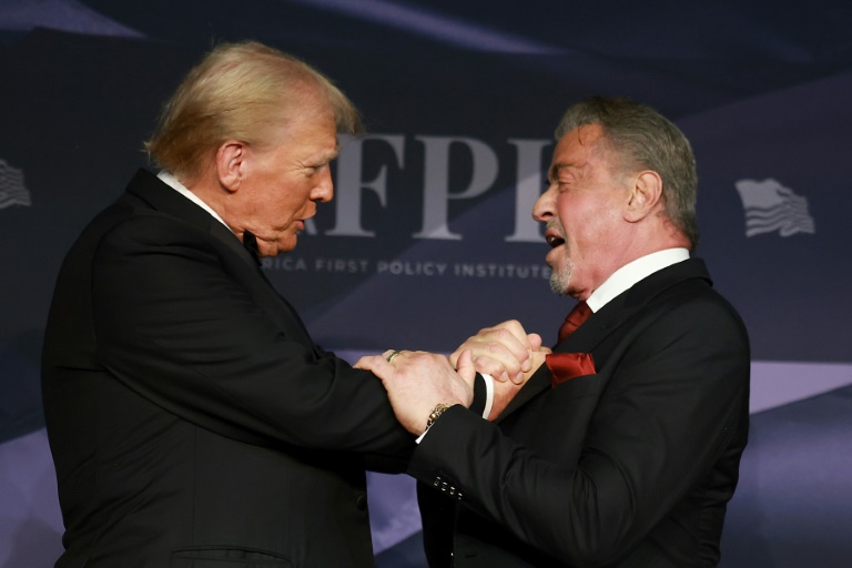 Sylvester Stallone et Donald Trump le 14 novembre 2024 à Palm Beach, en Floride.