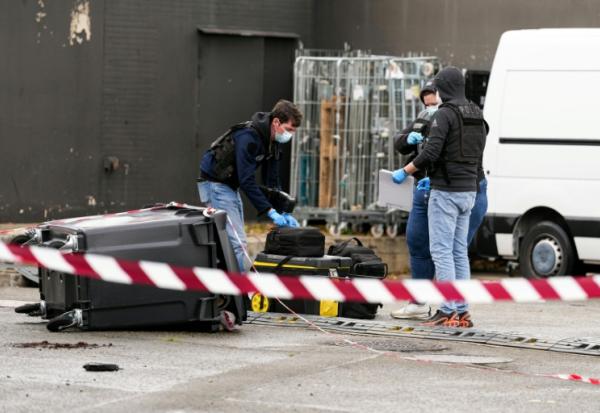 La police intervient sur les lieux de tirs à Trappes, dans les Yvelines, le 23 octobre 2026 