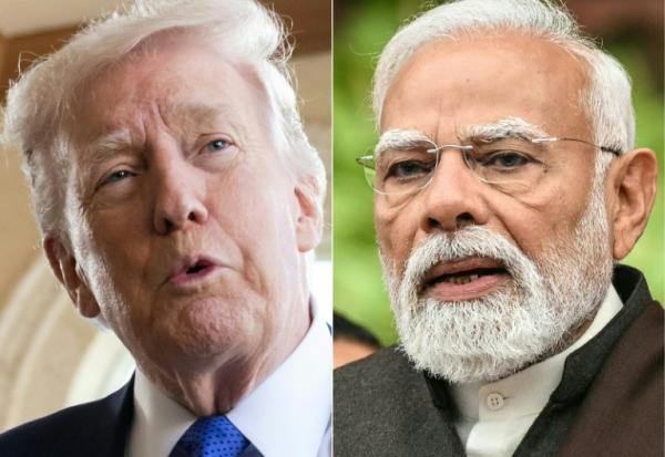 Combo du président américain Donald Trump, le 1er février 2026 à Palm Beach aux Etat-Unis, et du Premier ministre indien Narendra Modi, à New Delhi le 29 janvier 2026
