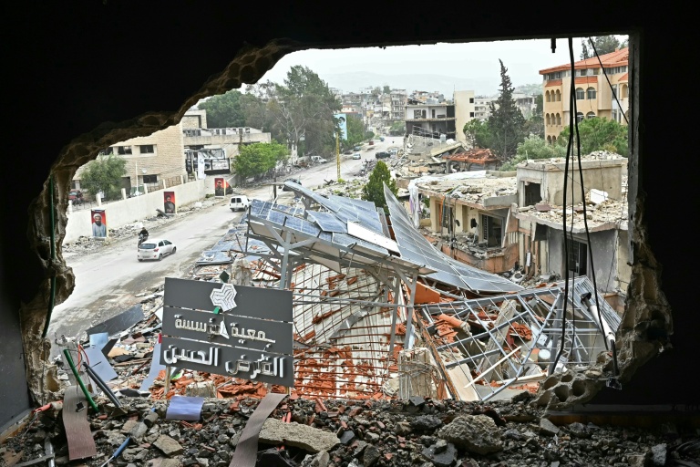 Destructions dans la ville de Nabatieh, dans le sud du Liban, le 18 avril 2026