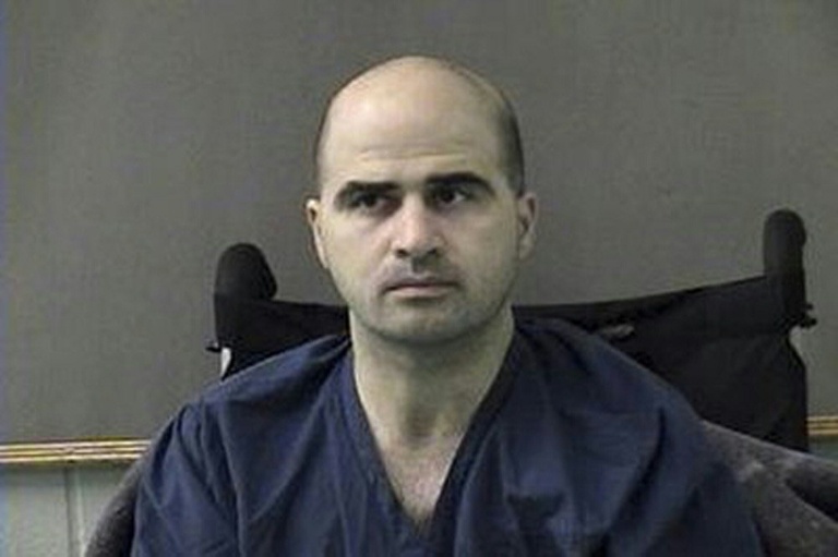 Photo publiée le 9 avril 2010 par le bureau du shérif du comté de Bell montrant Nidal Hasan après son transfert à la prison du comté de Bell, à Belton, au Texas