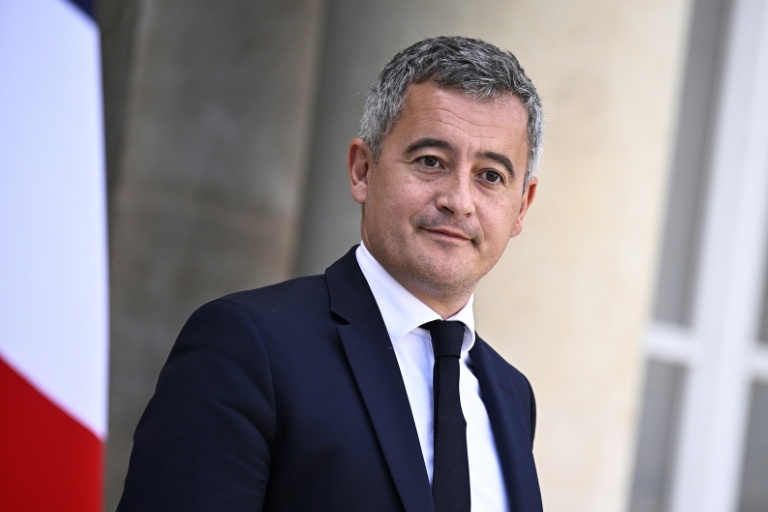 Le ministre de la Justice, Gérald Darmanin, à la sortie de l'Elysée, le 14 octobre 2025 à Paris