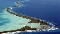 Vue aérienne de l'atoll de Funafuti, dans l'archipel des Tuvalu, le 19 février 2004
