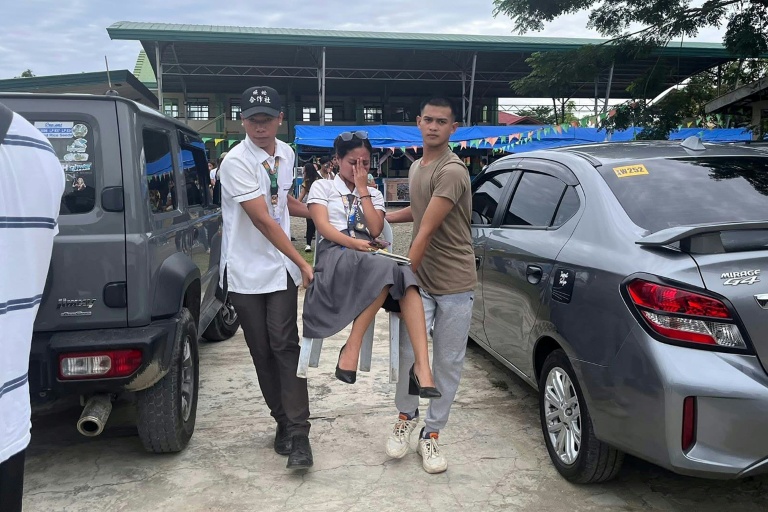 Photo remise par un établissement scolaire de Davao de Oro sur l'île philippine de Mindanao après un séisme le 10 octobre 2025