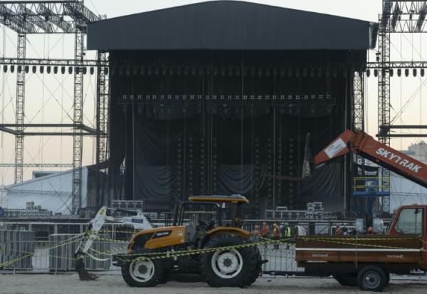 La scène sur laquelle Shakira doit se produire à Rio de Janeiro, où un technicienest décédé après un accident le 26 avril 2026