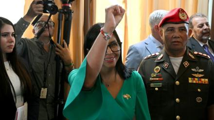 La présidente par intérim du Venezuela Delcy Rodriguez à Caracas le 5 janvier 2026