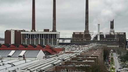 An overview shows the main factory of German car maker Volkswagen (VW) headquarters