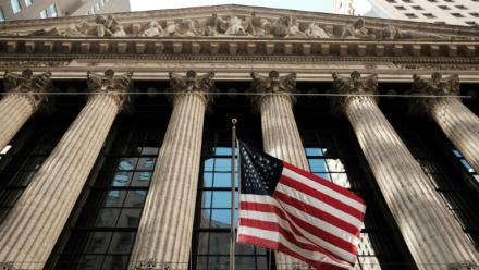 La façade de la Bourse de New York, le 8 avril 2026