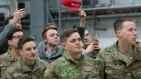 Des soldats à la base de l'armée américaine de Ramstein en Allemagne le 27 décembre 2018 
