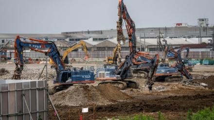 Le chantier d'un centre de données à Hino, dans la préfecture de Tokyo, au Japon, le 30 juin 2026