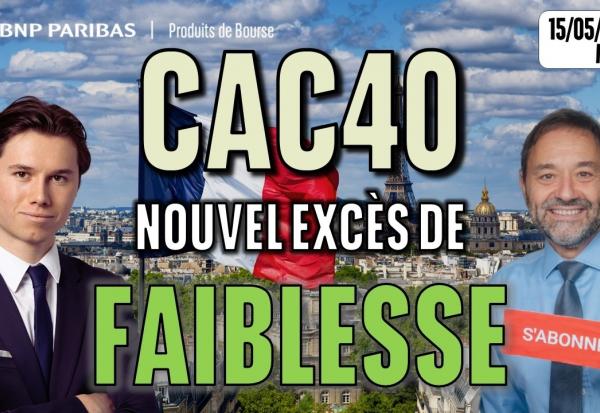 CAC40 : Nouvel excès de faiblesse - 100 % Marchés - 15/05/2026 - M