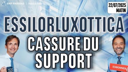 ESSILORLUXOTTICA : Cassure du support  - 100 % Marchés - 22m